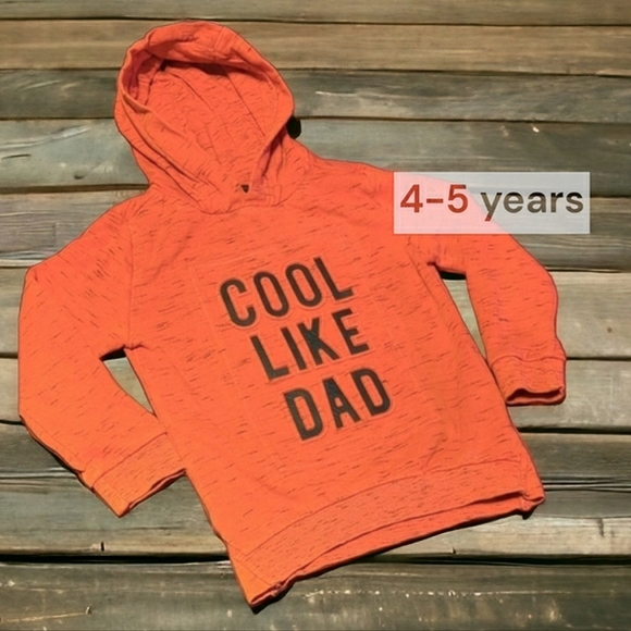 George Other - "Cool like Dad" Hoodie 4-5 years, fun jumper, burnt orange